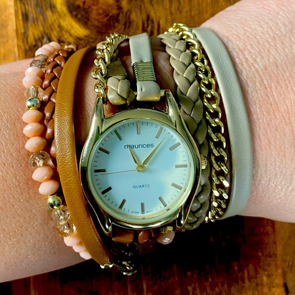 Maurices Women's Wrist Watch, Double Wrap Band.  Like new!